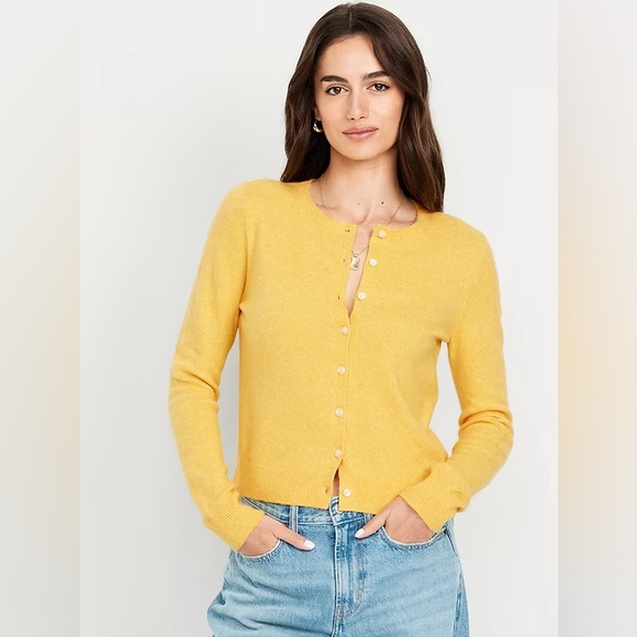 (2) Old Navy women’s SoSoft Cardigans, yellow and blue, size small tall, NWT - Picture 4 of 8